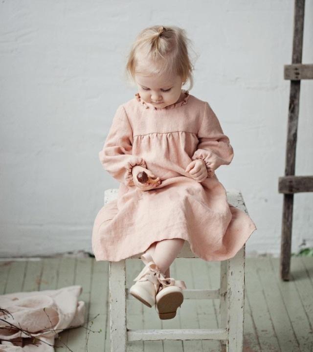 萌宝的可爱小裙子,棉麻面料,漂亮又简单,附5款裁剪图