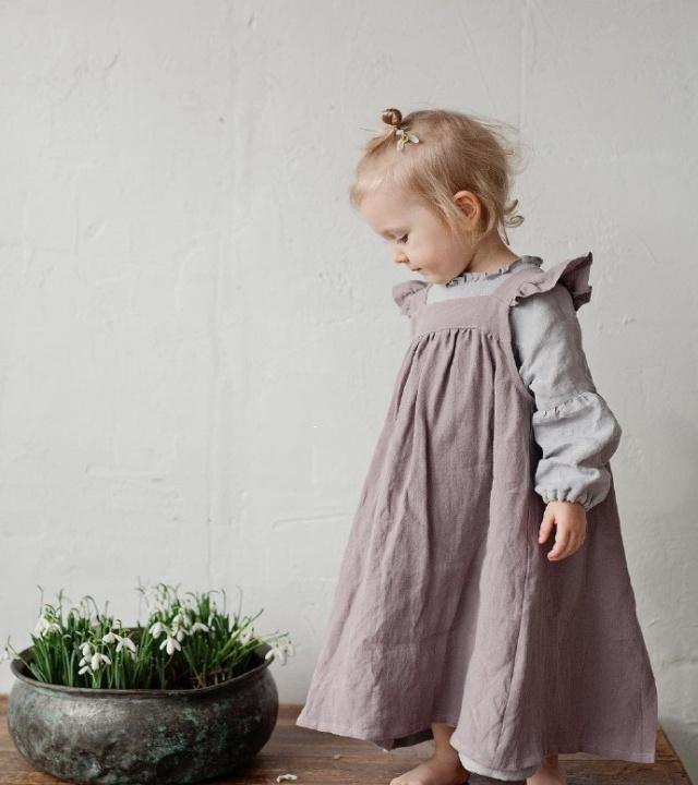 萌宝的可爱小裙子,棉麻面料,漂亮又简单,附5款裁剪图