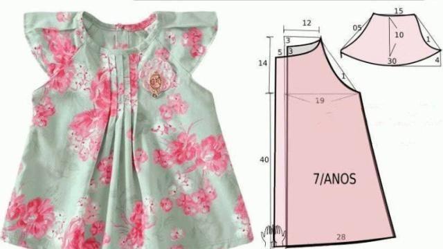 萌宝的可爱小裙子,棉麻面料,漂亮又简单,附5款裁剪图