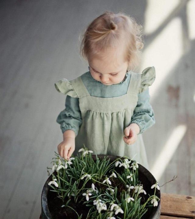 萌宝的可爱小裙子,棉麻面料,漂亮又简单,附5款裁剪图