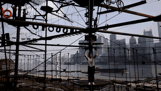 游乐场高空蹦极第一视角（16米巨型秋千40米透明滑梯）(44)